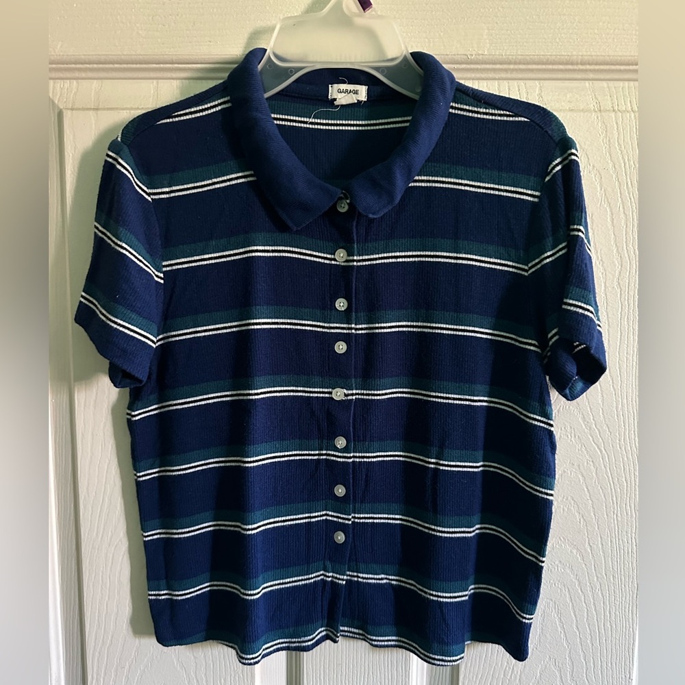 Blue Striped Button Down Shirt